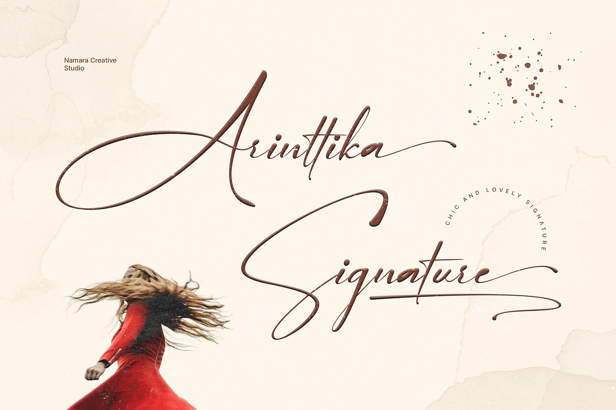 Arinttika Signature, a Script Font by Namara Creative Studio (Photo 1 of 8)