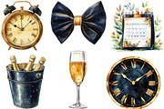 Golden and Black New Year Clipart, an Illustration by Designking (Thumbnail 2 of 5)