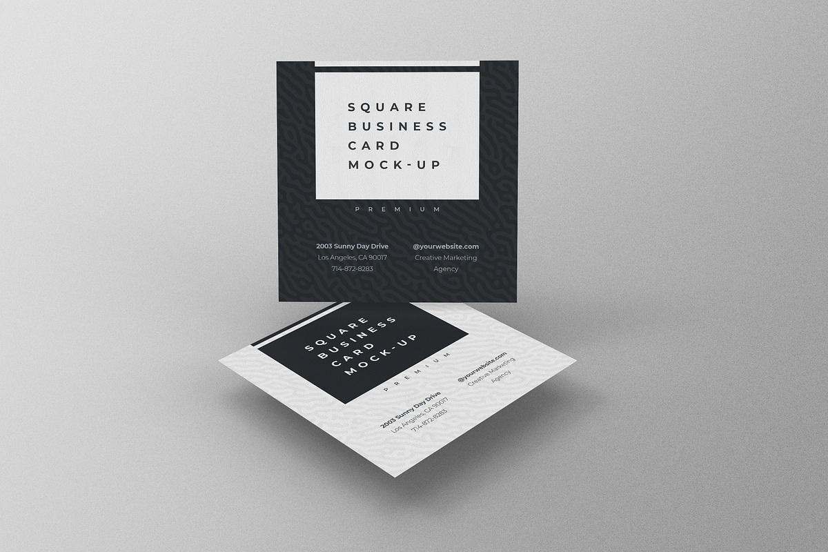 Square Business Card Mockup, a Print Template by ExplicitConcepts