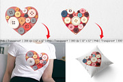 Button Heart Clipart, a Graphic by Artnoy (Thumbnail 3 of 5)