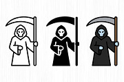 Grim Reaper Vector Trio Pack, an Object Graphic by Artonix (Thumbnail 2 of 3)