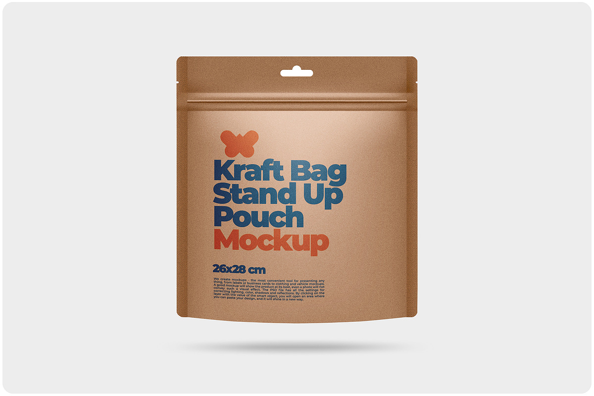 Kraft Stand Up Pouch Doy-pack Mockup, a Packaging Mockup by Reformer Mockup