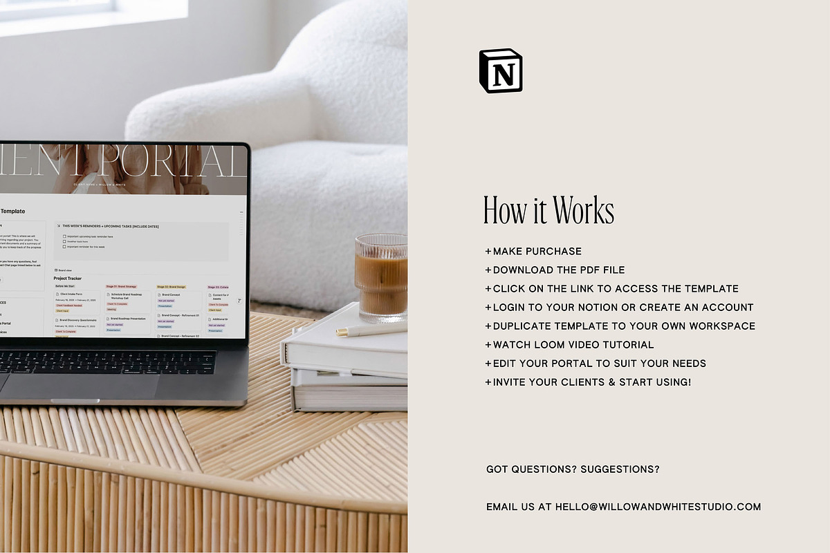 Notion Client Portal Template, a Templates & Theme by Willow & White Studio (Photo 6 of 6)