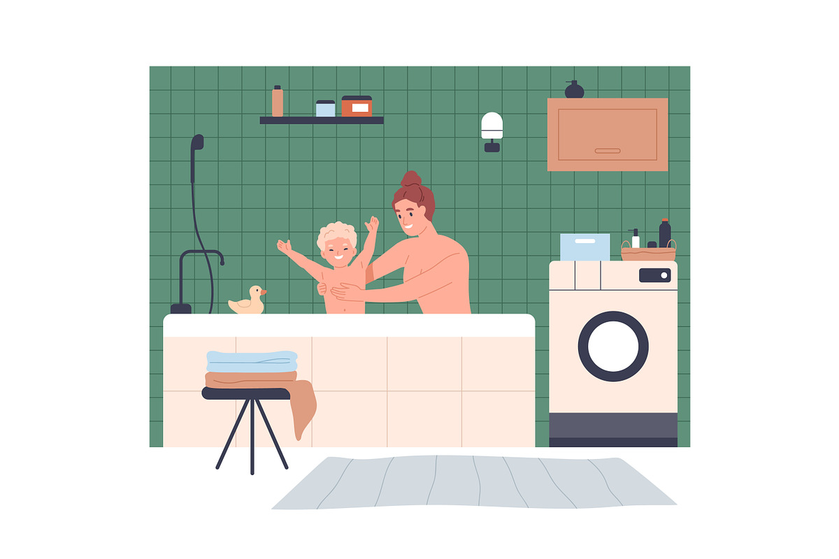 People do bathroom hygiene routine, a Person Illustration by Good Studio (Photo 2 of 13)