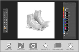 Ice Skate Mockup PSD