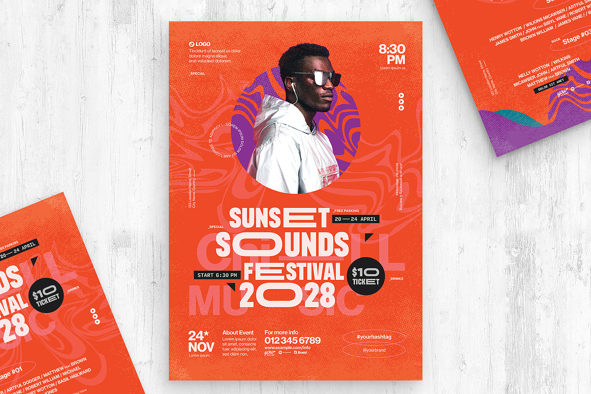 Music Festival Poster Template, a Poster Template by BrandPacks (Photo 2 of 5)