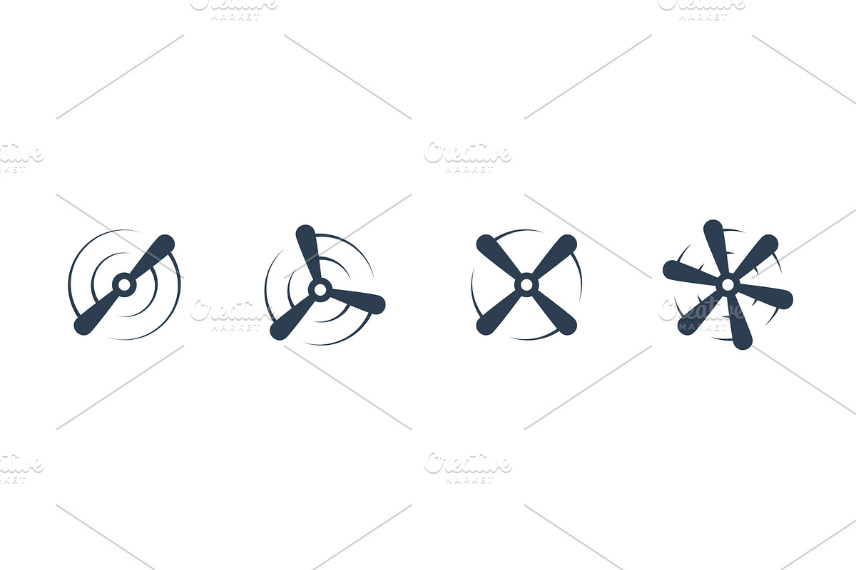 Airplane propellers silhouette with, a Transportation Illustration by GraphiShop