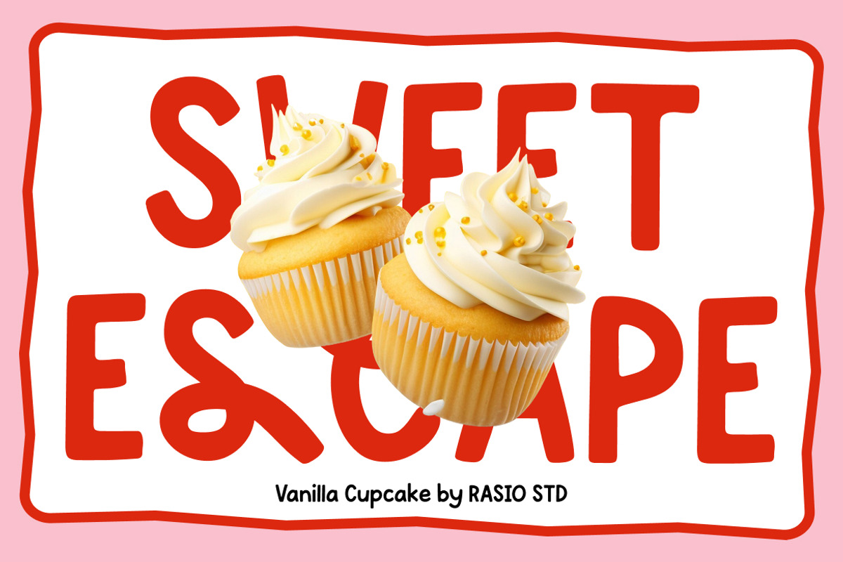 Vanilla Cupcake Food Creative Font, a Sans Serif Font by Rasio Studio (Photo 5 of 8)
