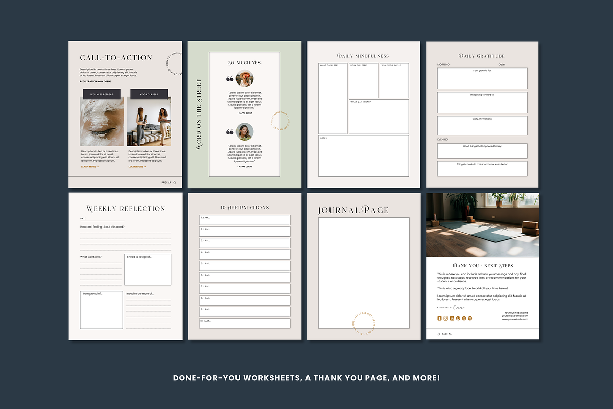 3-in-1 Yoga & Wellness Canva Bundle, a Templates & Theme by Erin Cassidy (Photo 8 of 26)