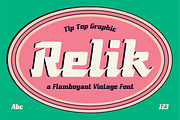 Relik - Flamboyant Vintage Font, a Serif Font by Tiptop Graphic (Thumbnail 1 of 9)