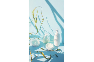 Minimalist white skincare packaging, a Health & Medical Photo by Rodica Ciorba
