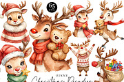 Funny Christmas Reindeer Clipart, an Animal Illustration by Design Scotch (Thumbnail 1 of 8)