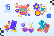 Retro Sparkle Y2K Watercolor, an Object Illustration by CreativeValuation (Thumbnail 3 of 13)
