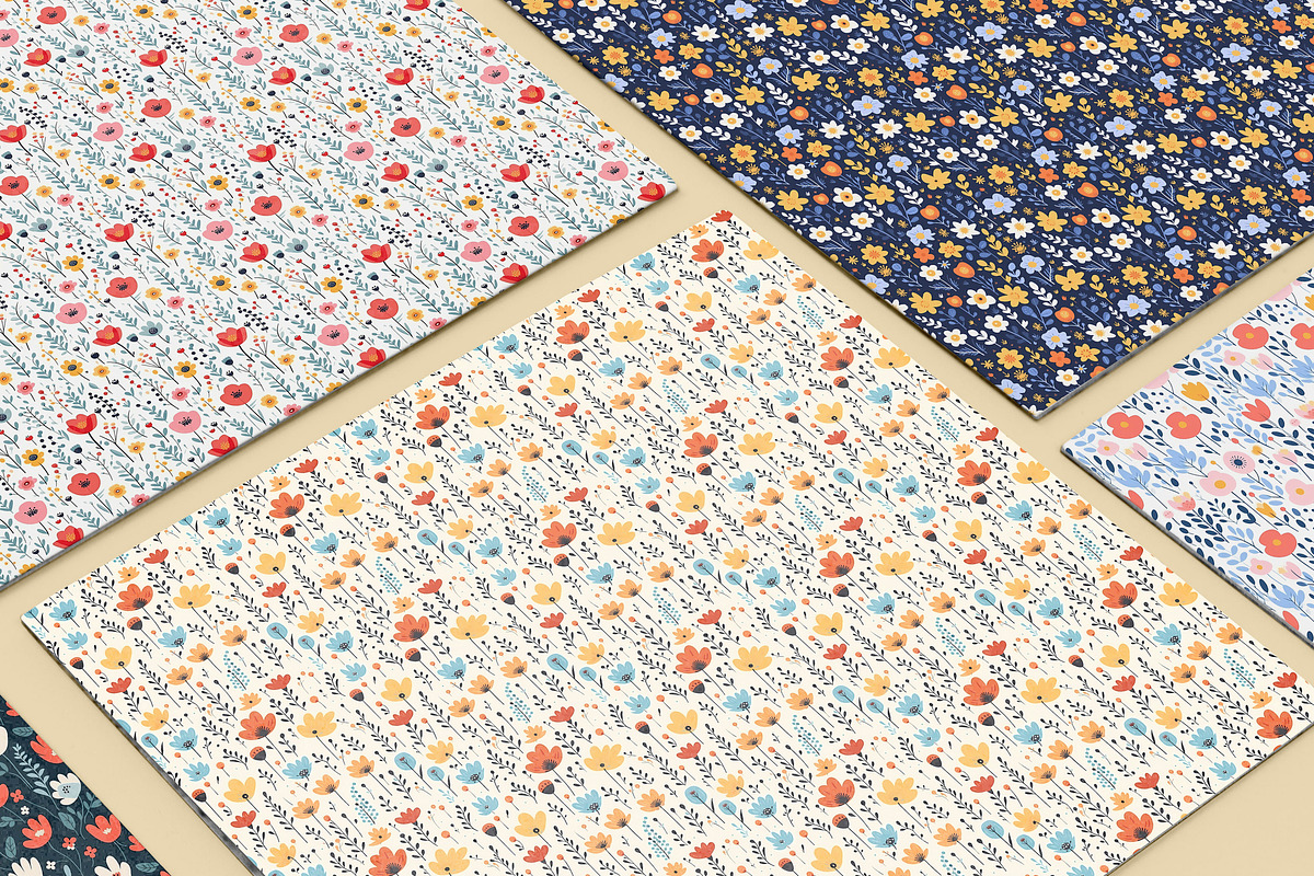 20 Seamless Floral Garden Patterns, a Pattern Graphic by Nordic Design (Photo 3 of 9)
