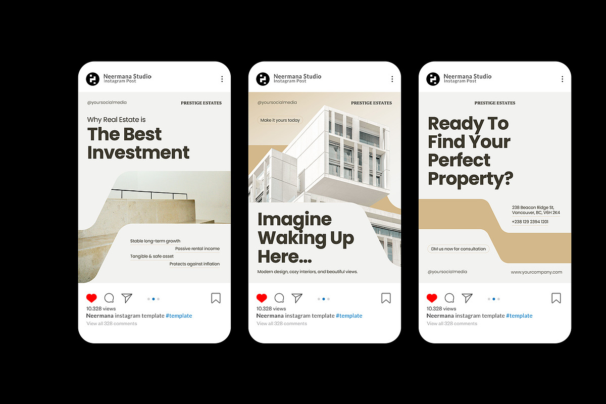 Elegant Real Estate Instagram Post, a Social Media Template by Neermana (Photo 4 of 4)