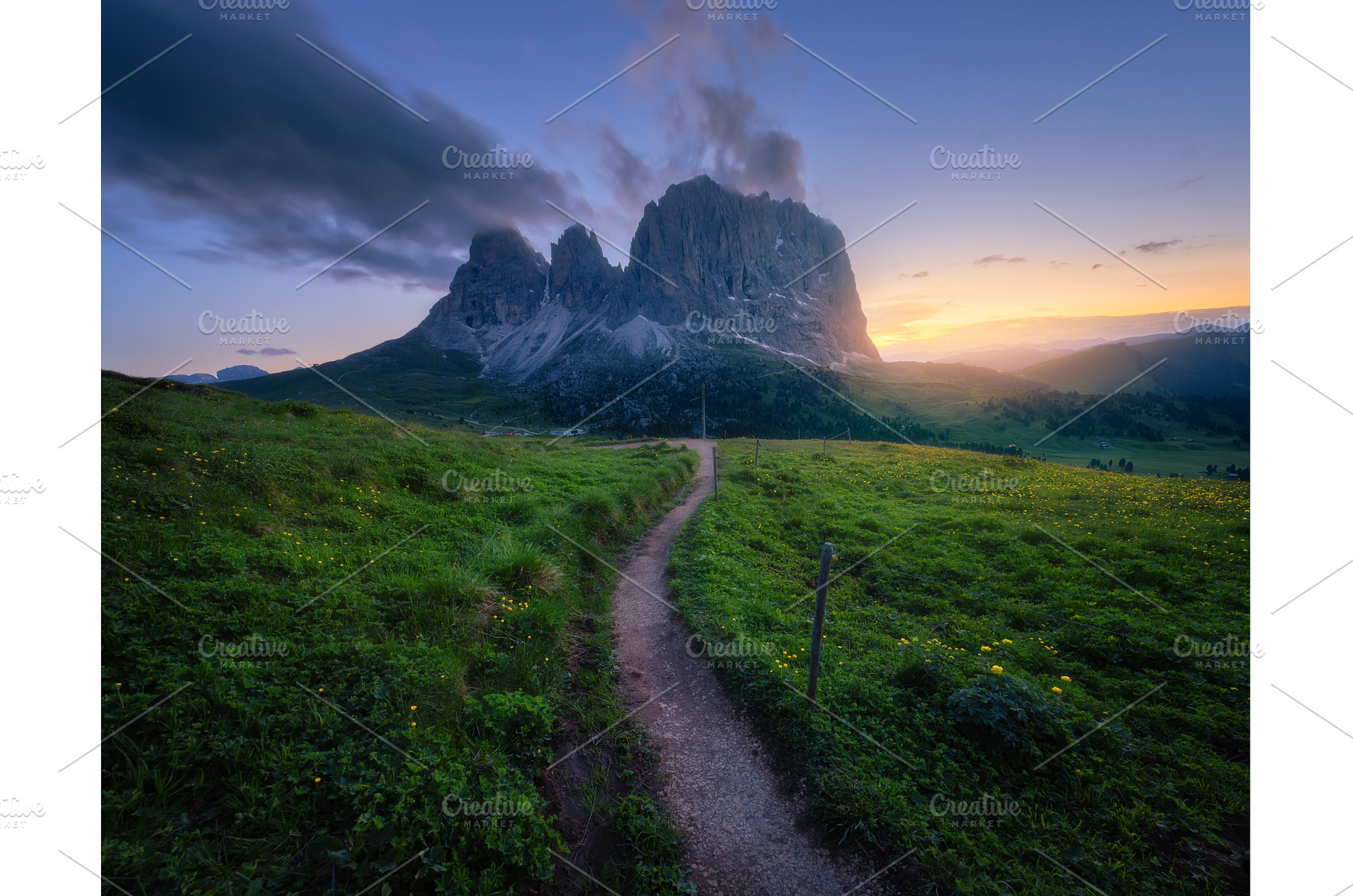 Mountains at beautiful sunset in, a Nature Photo by den-belitsky