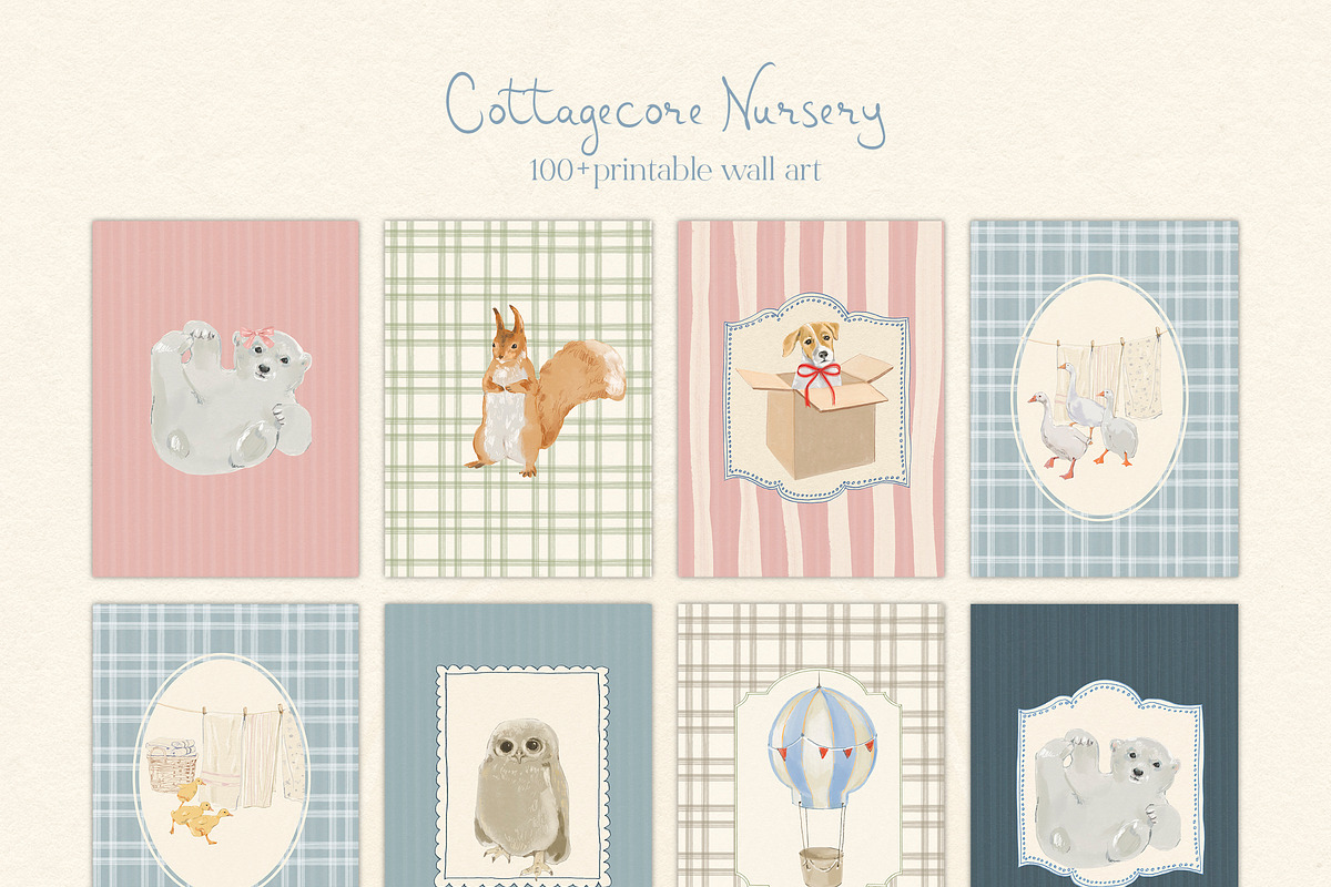 Animals Nursery Wall Art Prints, a Background Graphic by whiteheartdesign (Photo 11 of 17)