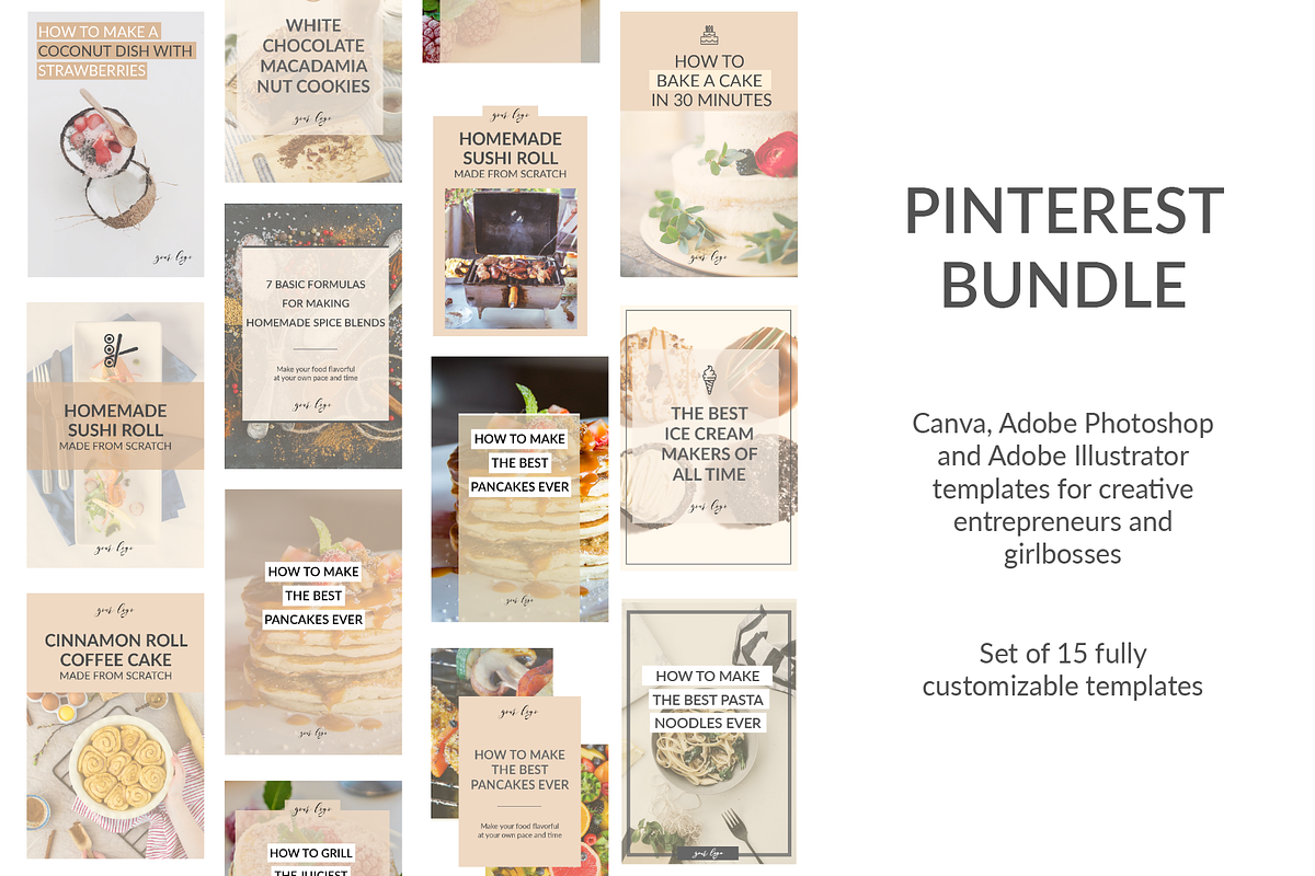 15 DIY Canva Pinterest Templates, a Social Media Template by Just Arpi Design Agency (Photo 1 of 6)