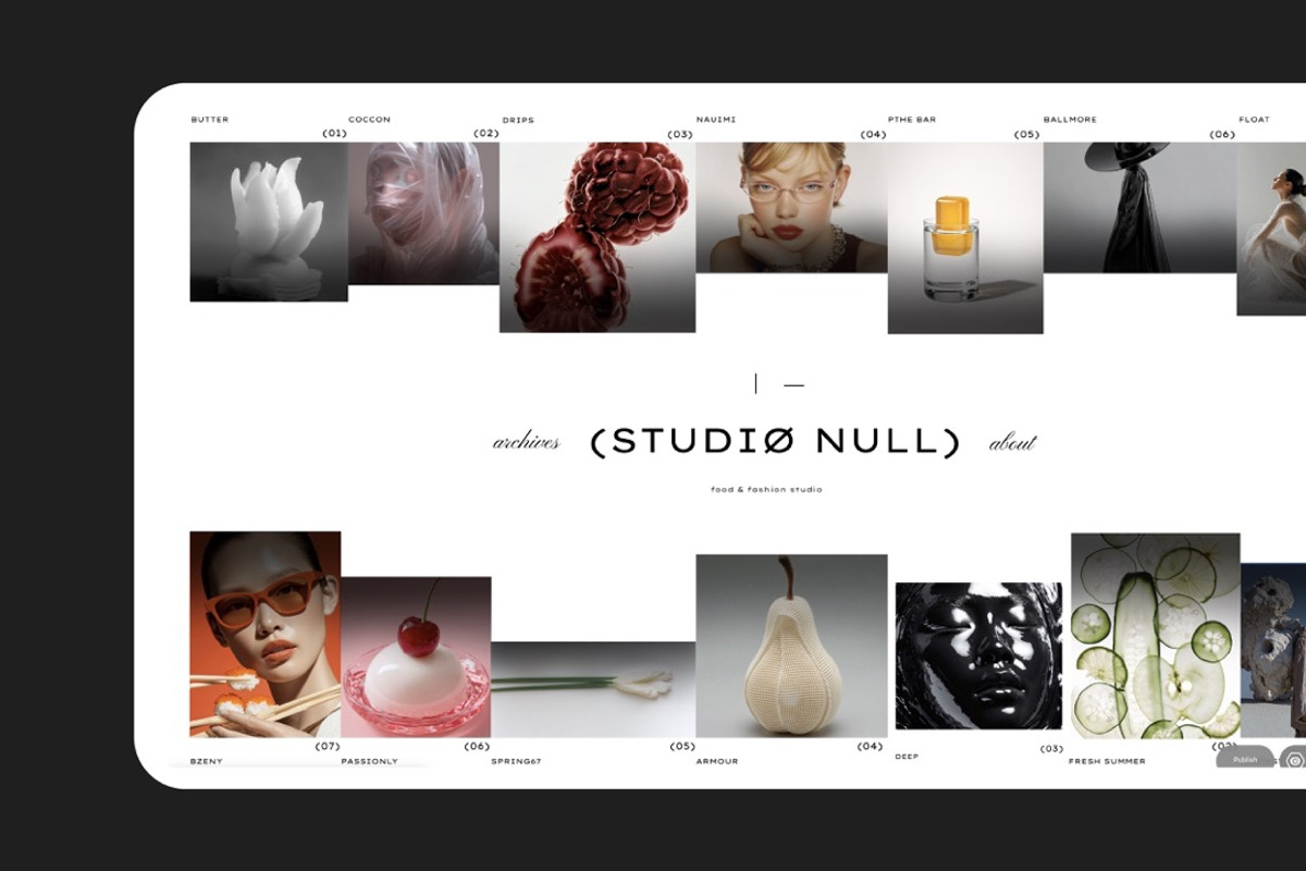 Studio NULL — Template (Readymag), a Presentation Template by BOTTEGAM.STUDIO (Photo 2 of 6)
