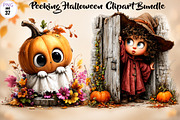 Peeking Halloween Clipart Bundle, a Seasonal Illustration by CreationArt (Thumbnail 1 of 6)