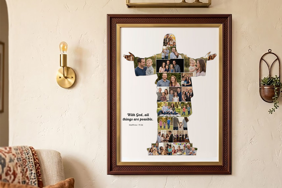 Jesus Shape Photo Collage Template, a Poster Template by AIW SOLUTIONS (Photo 1 of 4)