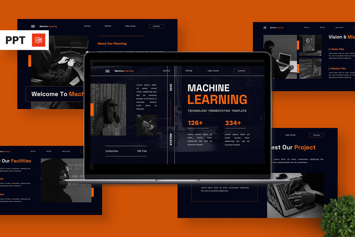 Machine Learning - Technology PPT, a Presentation Template by Deepslide Studio (Photo 1 of 4)