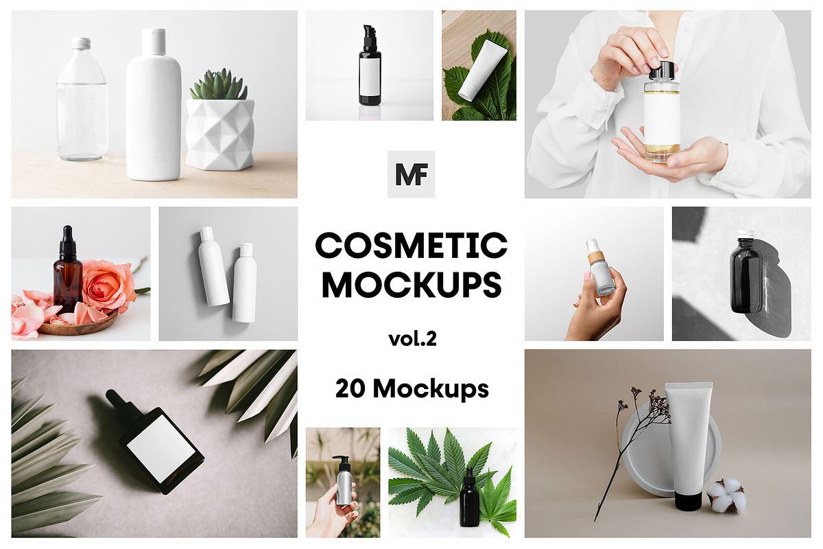 Cosmetic Packaging Bottle Mockups, a Pens & Pencil Mockup by MockupForest (Photo 1 of 11)