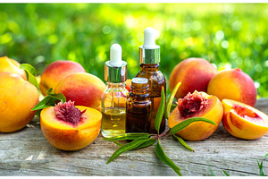 Peach kernel oil and supplements, a Food & Drink Photo by yanadjana