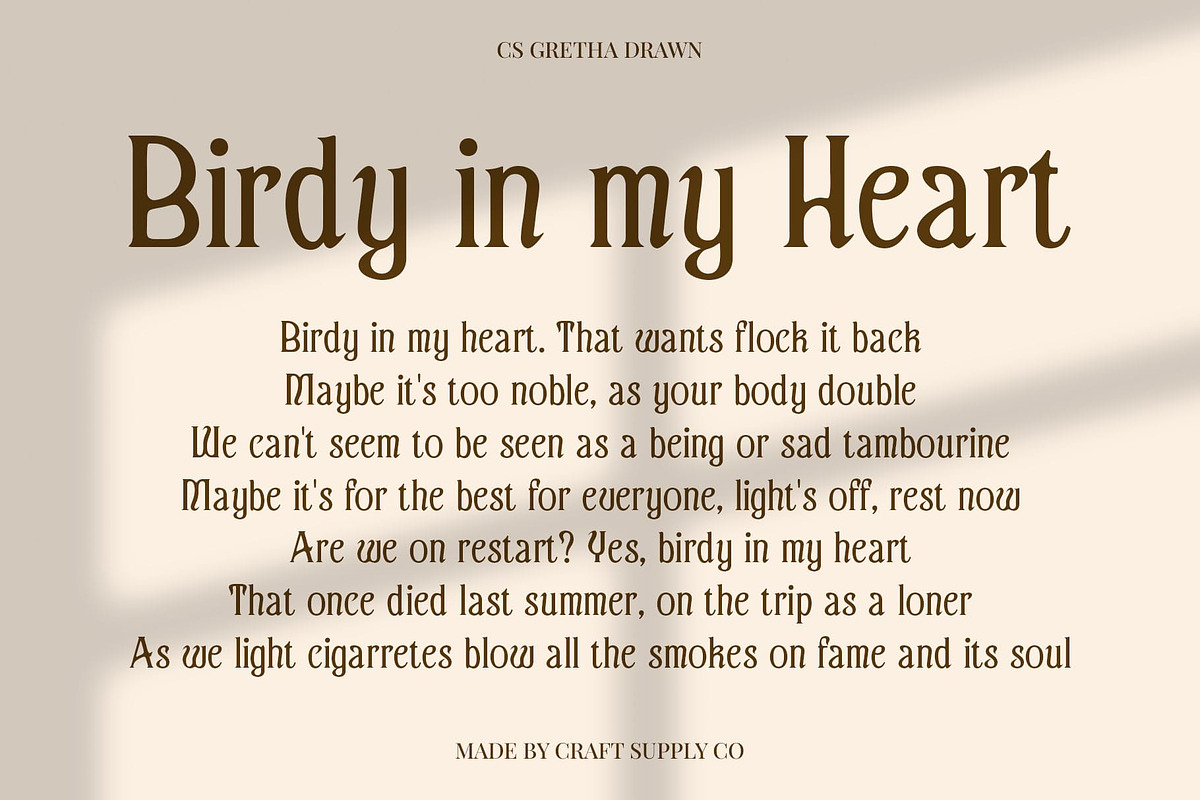 CS Gretha Drawn, a Serif Font by Craft Supply Co. (Photo 6 of 8)