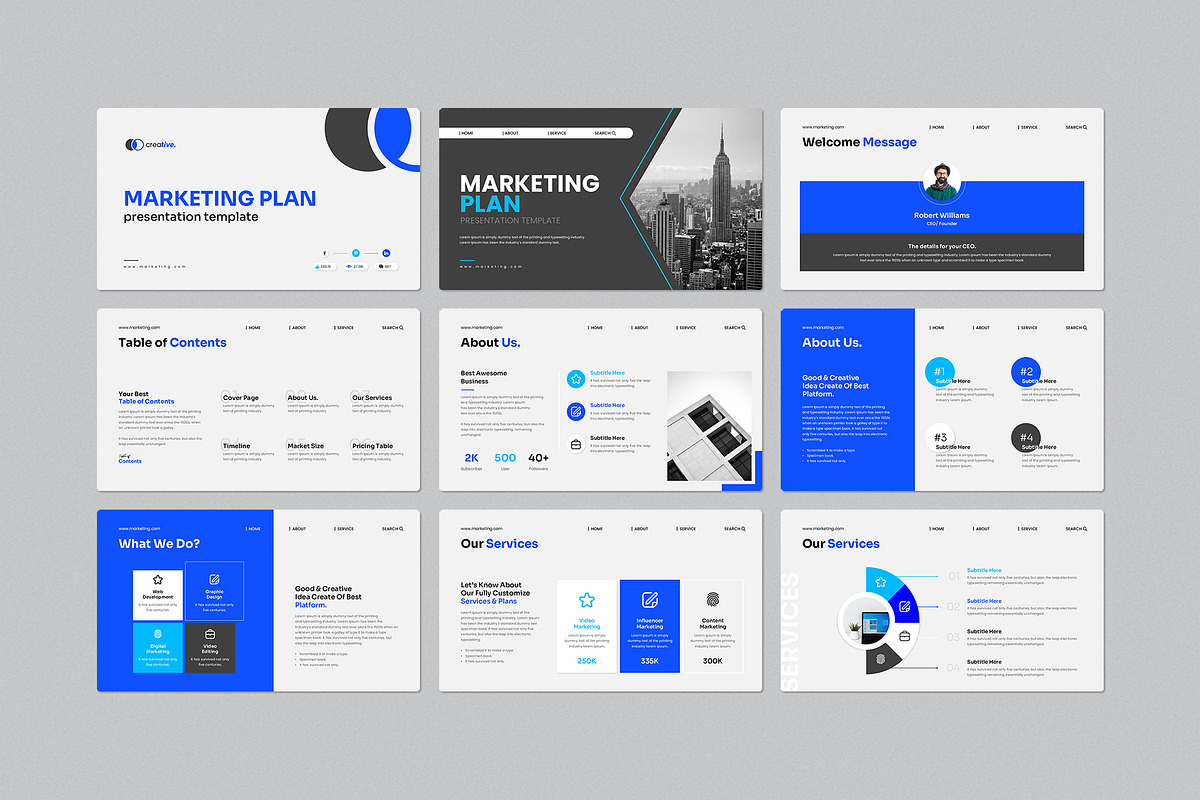 Marketing Plan PowerPoint Template preview 2