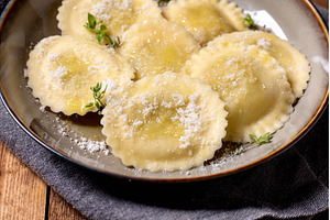 Fresh Homemade Ravioli with Parmesan, a Background Photo by Natasha Breen