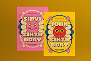 Retro Kids Birthday Invitation, an Invitation Template by graphicook (Thumbnail 1 of 3)