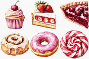 Watercolor Sweet Treats Clipart, an Illustration by Canvas Craft (Thumbnail 3 of 7)