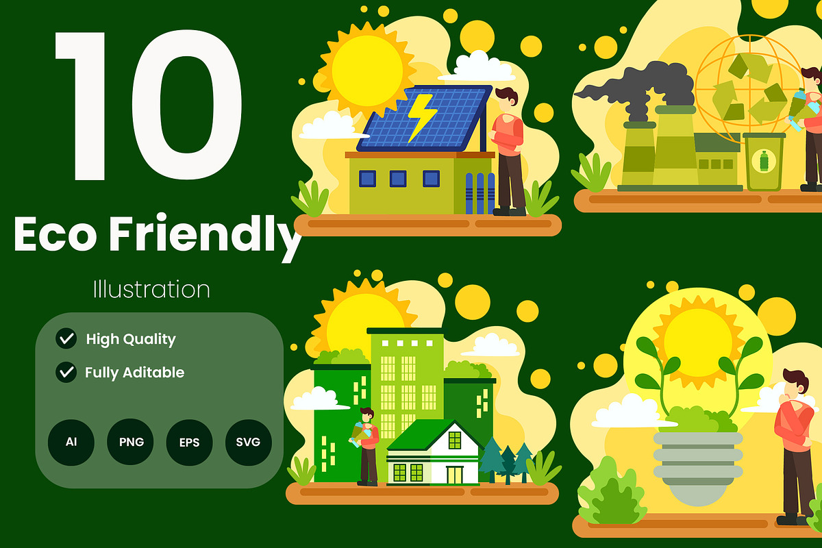 Eco Friendly Illustration Pack, an Illustration by baii09 (Photo 1 of 4)