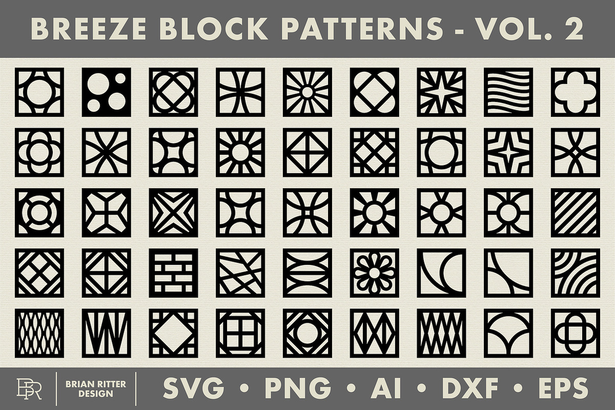 Breeze Block Patterns - Volume 2, an Object Graphic by Brian Ritter Design (Photo 1 of 2)