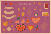 Retro Valentine clipart and graphics, a Decorative Illustration by Paper Cherry (Thumbnail 6 of 23)