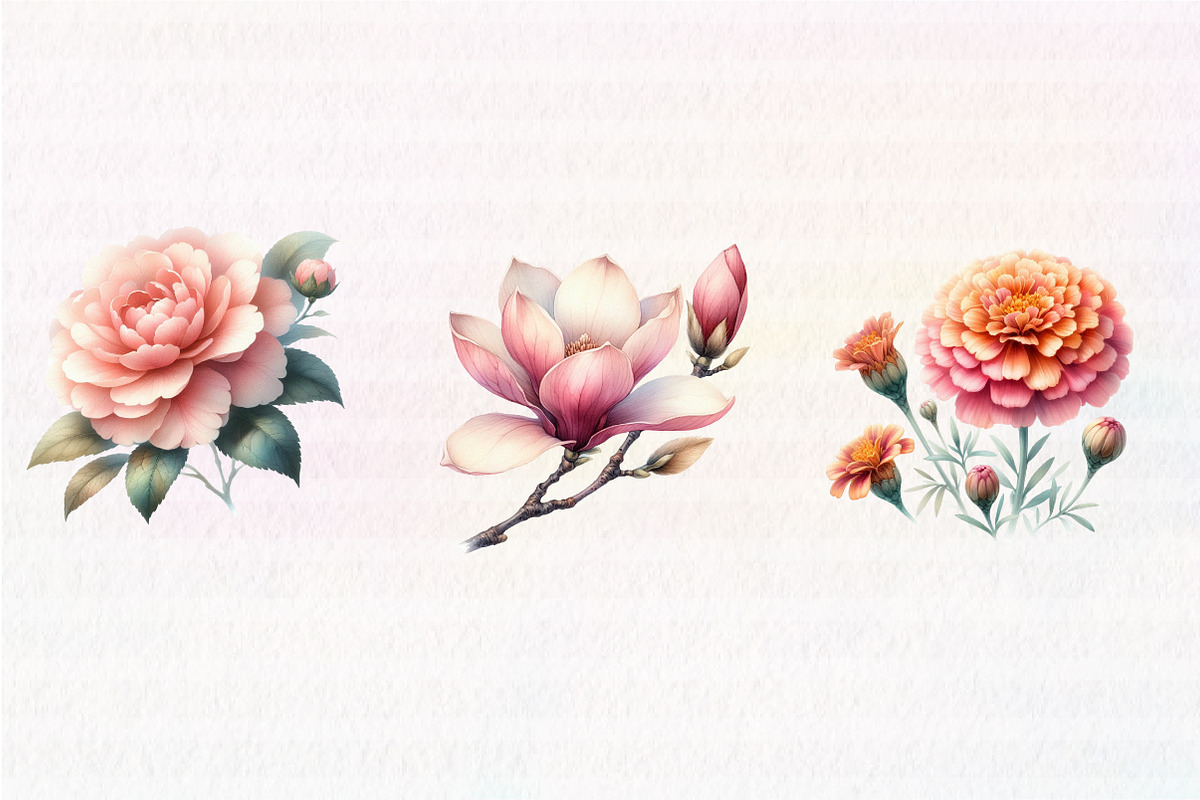 Blush Flower clipart, an Illustration by CreationArt (Photo 4 of 4)