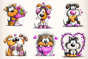 Quirky Valentines Dogs Clipart, an Illustration by Dream Creation (Thumbnail 4 of 6)