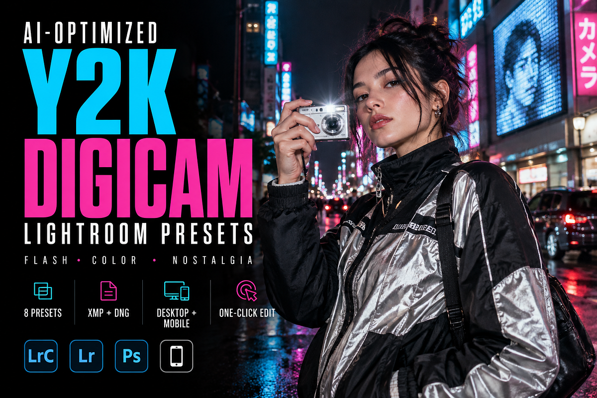 Y2K Digicam Lightroom Presets, a Preset Add-On by AAA Presets (Photo 1 of 22)
