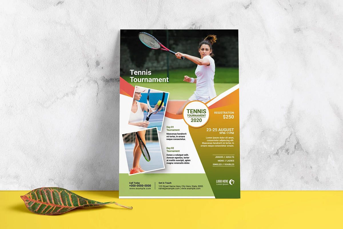Tennis Tournament Flyer Template, a Flyer Template by retrographix (Photo 3 of 3)