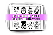50 Valentine Gnome Procreate Stamps, a Brush Add-On by Procreate Sale (Thumbnail 1 of 6)
