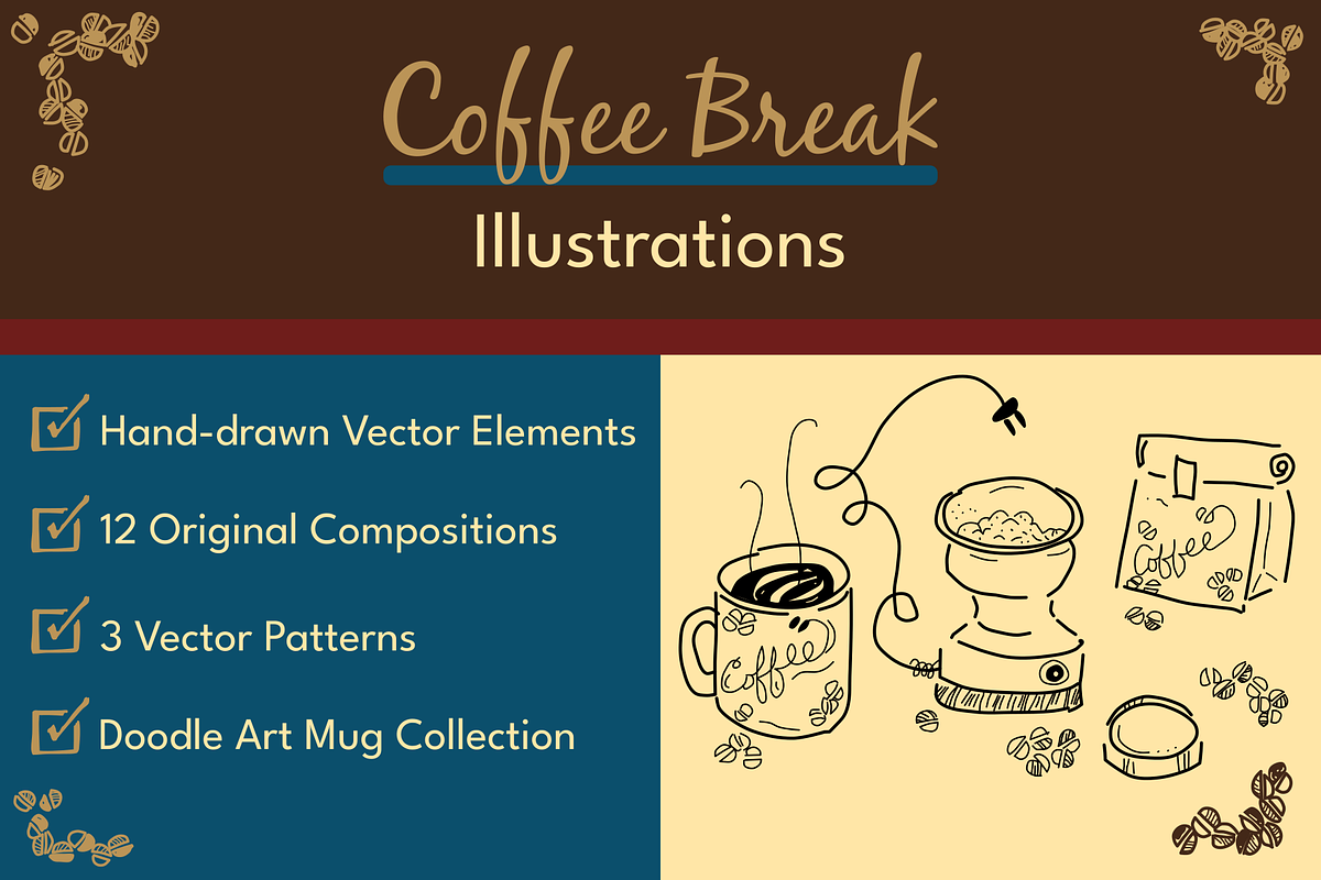 Coffee Break Illustrations, an Illustration by AJ Doodles (Photo 1 of 15)