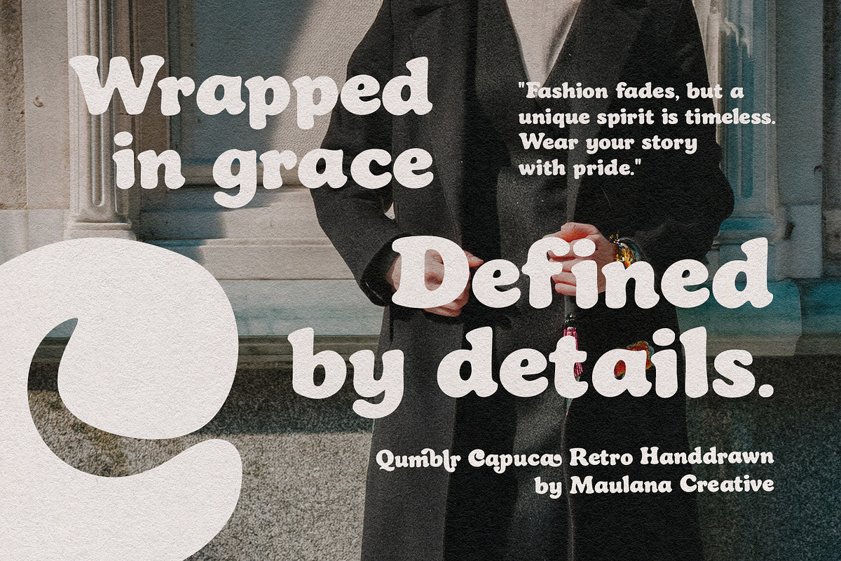 Qumblr Capuca Retro Handdrawn Serif, a Serif Font by Maulana Creative (Photo 4 of 7)
