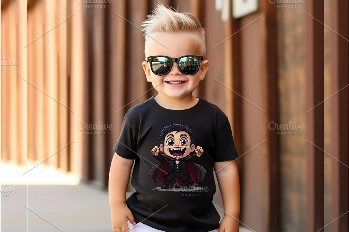 Cute cartoon Dracula. TShirt Sticker, an Animal Illustration by KENO Mascots (Photo 8 of 10)