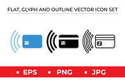 Contactless Payment Icons, an Outline Icon by Artonix (Thumbnail 1 of 2)