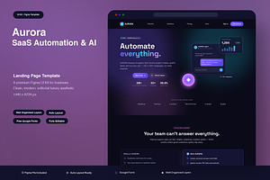 SaaS Automation & AI Landing Page, an UI Kit Template by Pitchlook.Studio