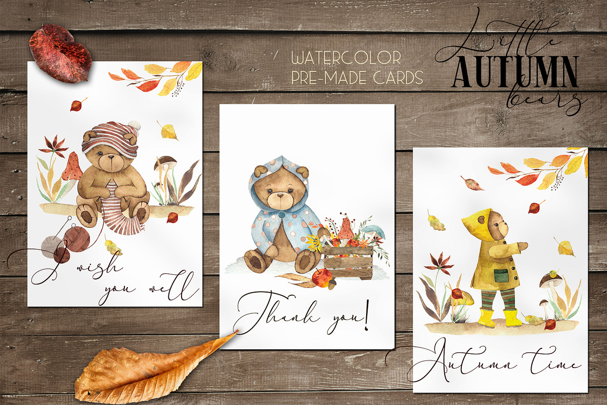 Little Autumn Bears. Watercolor, an Object Graphic by Ana-Sakuta (Photo 8 of 12)