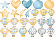 Watercolor Hot Air Balloon Clipart, a Transportation Illustration by CropUp Creative (Thumbnail 2 of 4)