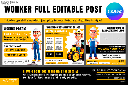 Worker Canva template Post