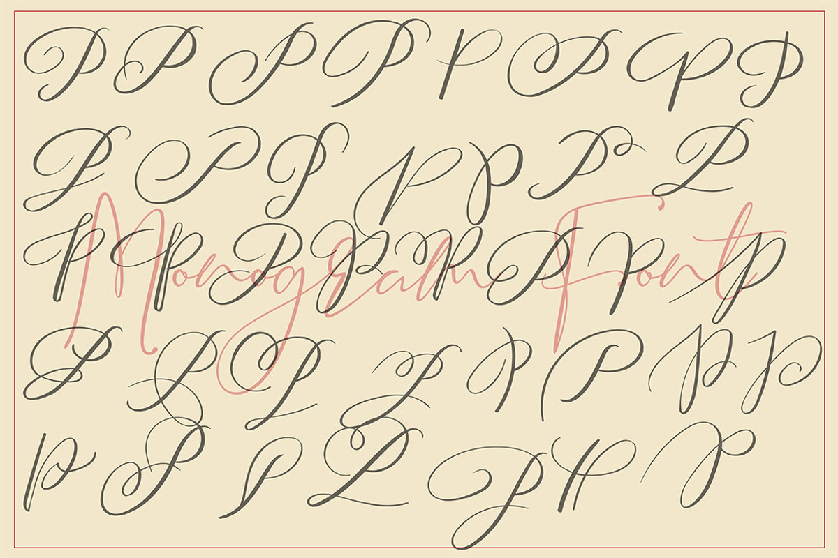 MONOGRAMS BUNDLE A to Z, a Script Font by AMINMARIO (Photo 23 of 37)